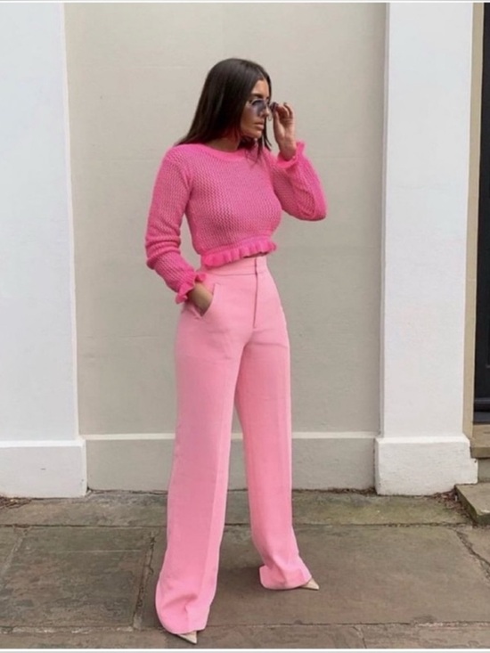 Pants - House of CB ANDREIA Pink Linen Blend Trousers
